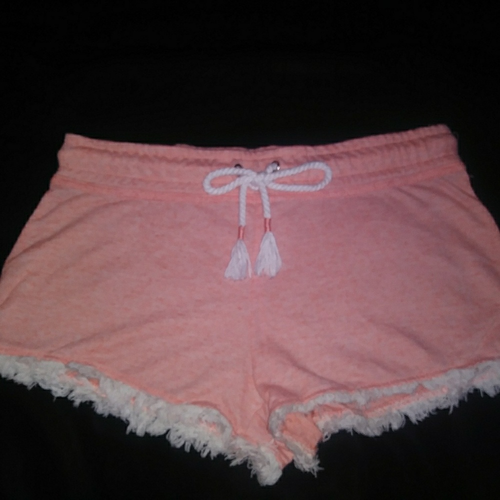 Orange/peach comfy drawstring shorts
